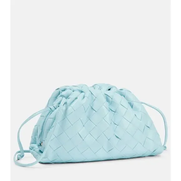 BOTTEGA VENETA Mini Pouch Intrecciato Crossbody Bag In Pale Blue $2500 - Picture 2 of 16